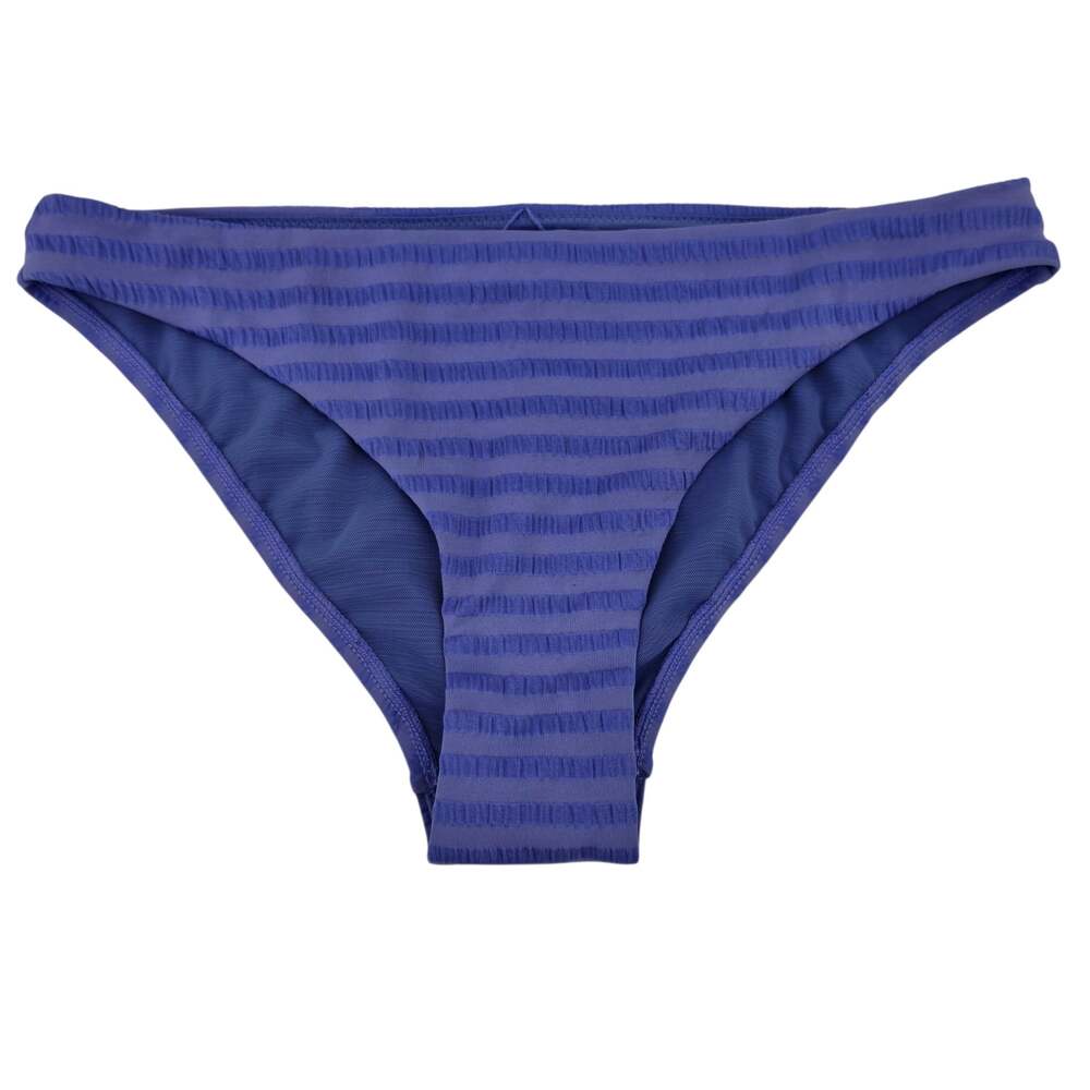 NWOT Sea Level Iris Purple Seersucker Stripe Capri Cheeky Bikini Bottoms Size 6